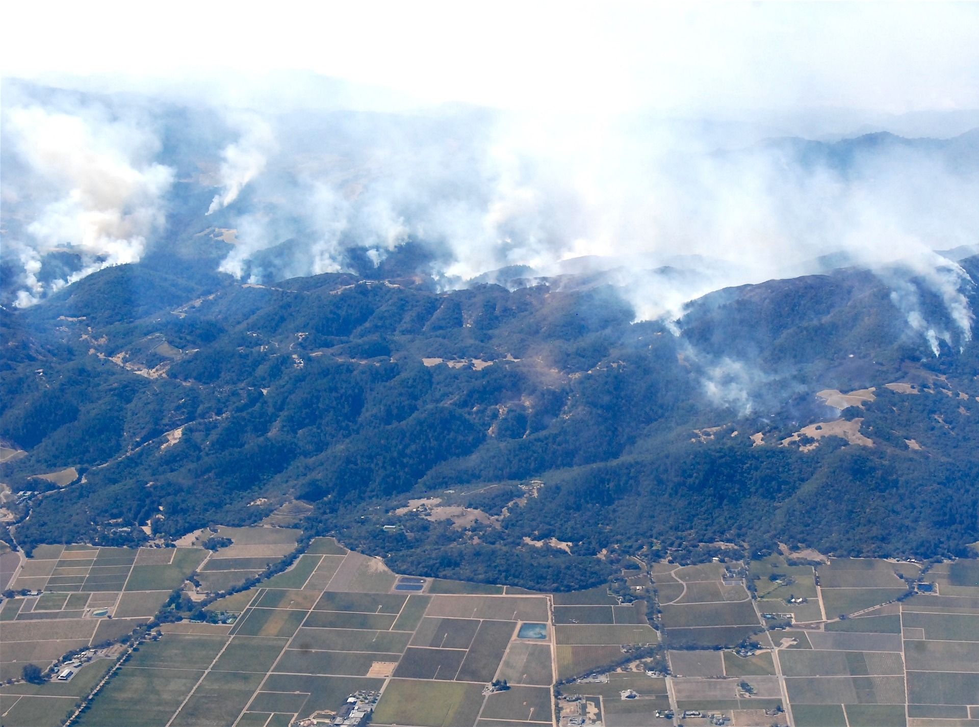 wildfires air view