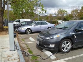 An EV charging station in Sonoma County